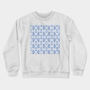 Blue Moroccan Watercolour Tile Print Crewneck Sweatshirt